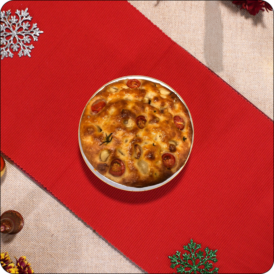 GARLIC TOMATO AND ROSEMARY FOCACCIA BREAD